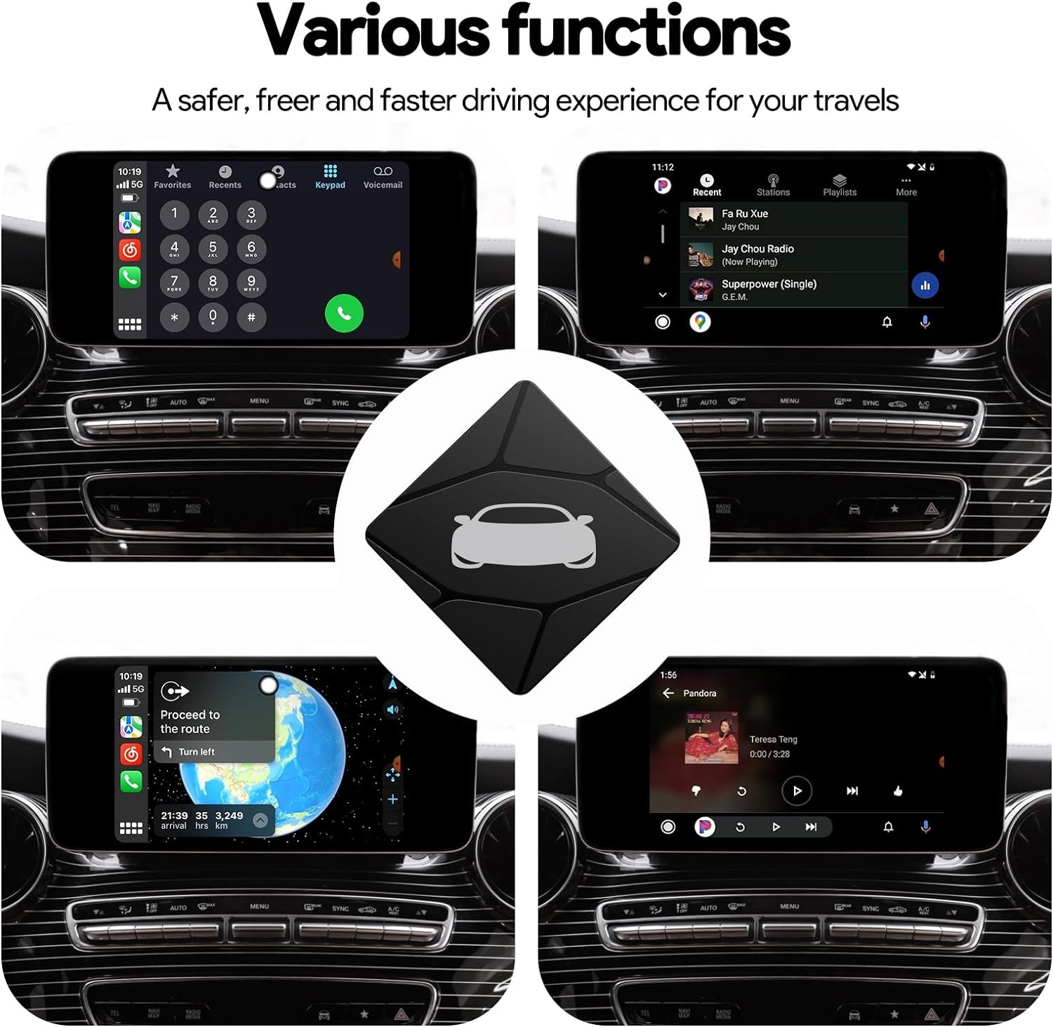 Binize NewCarplay Wirelss Carplay Adapter for Car with OEM CarPlay/Andrroid Auto