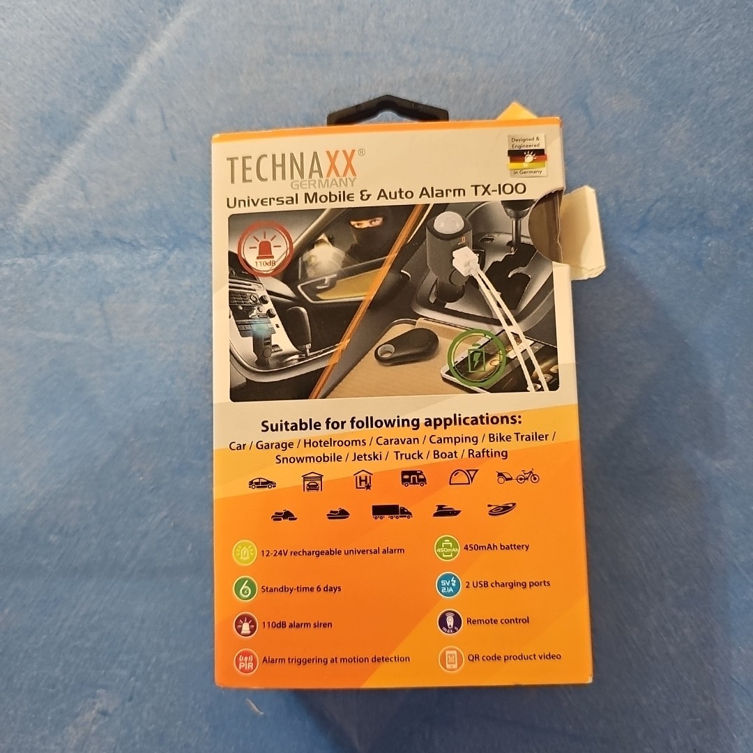 Open Box Technaxx Mobile & Car Auto Alarm TX-100 Universal