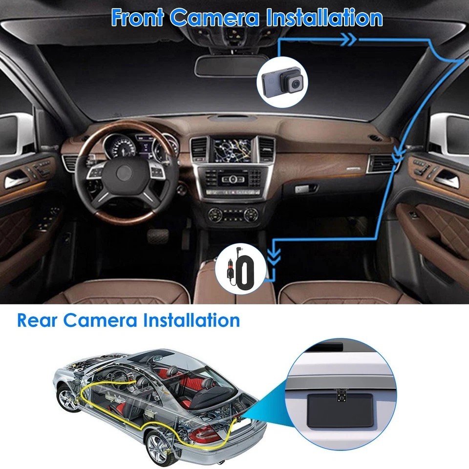 1080P Dual Lens Dash Cam Vehicle Driving Recorder Car DVR with WiFi GPS G-Sensor