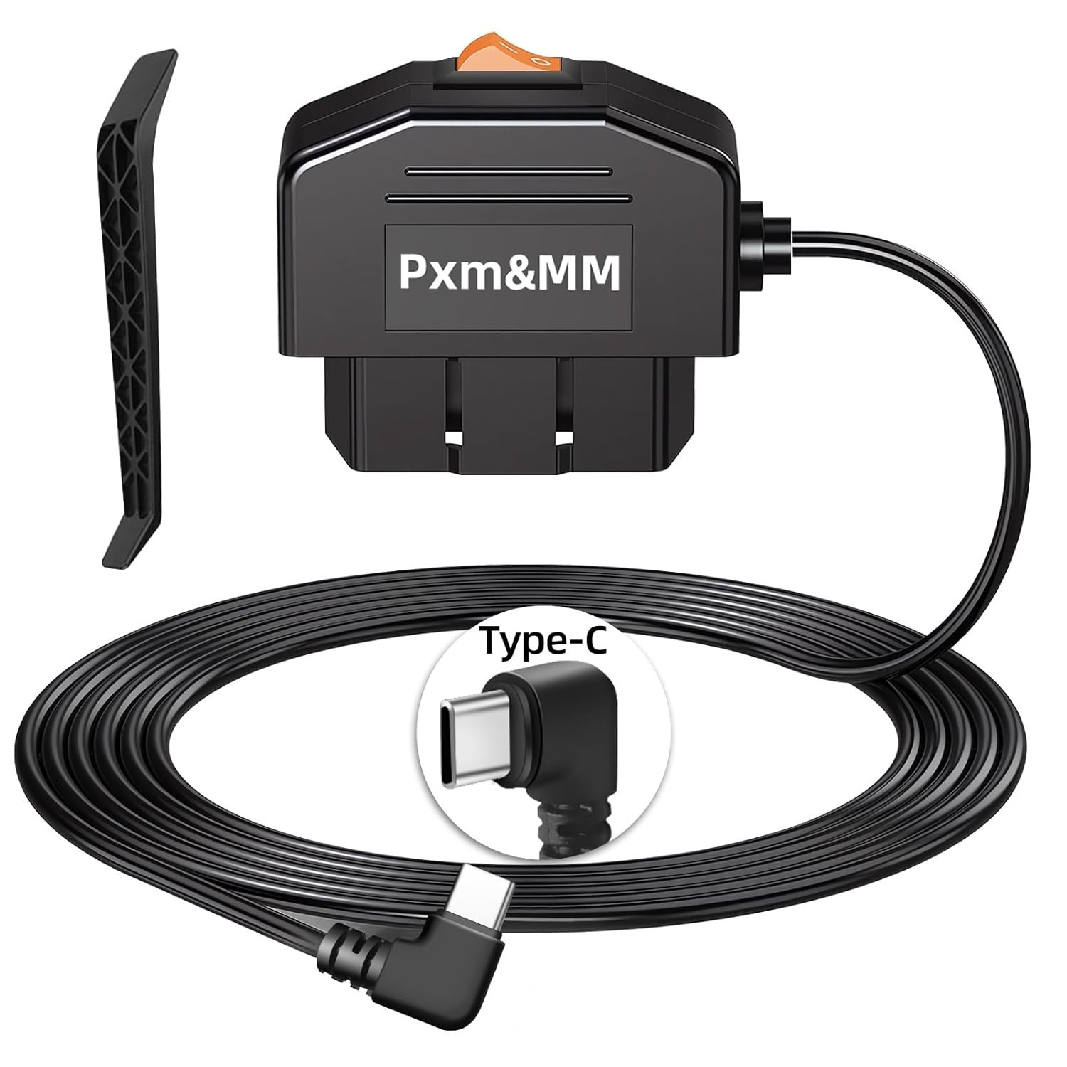Pxm&MM OBD to USB C Constant Power Cable for Dash cam,24/7 Power Supply/Acc