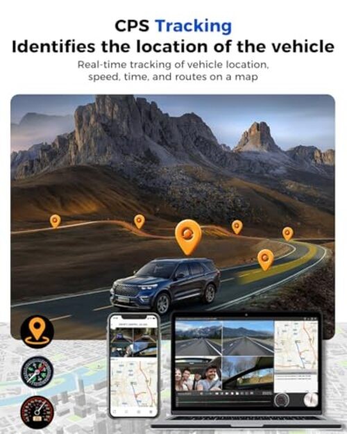 360 View 4 Channel Dash Cam Front and Rear Left Right Inside Camera for Cars,