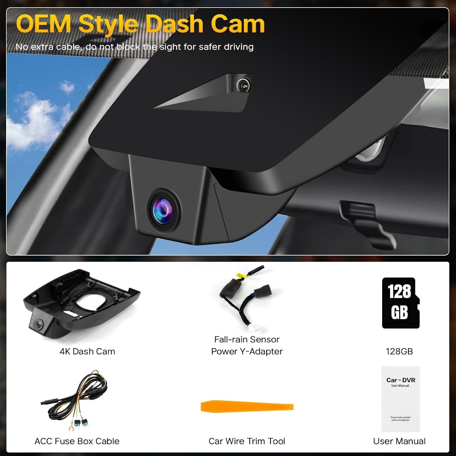 4K Dash Cam for Toyota RAV4 2022 2023 2024 2025 2026 LE Limited SE #3053P R6