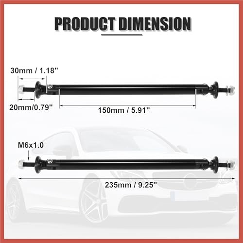 2pcs 150mm 5.91″ Splitter Support Rods Adjustable Front Rear Bumper Lip