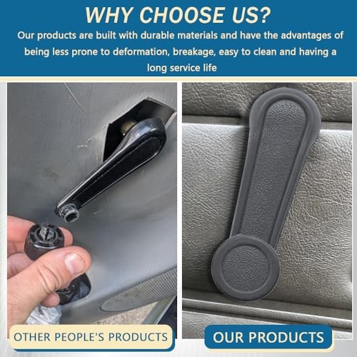 2PCS Interior Window Crank Handle, Window Crank Handle Replacement, Front Gray