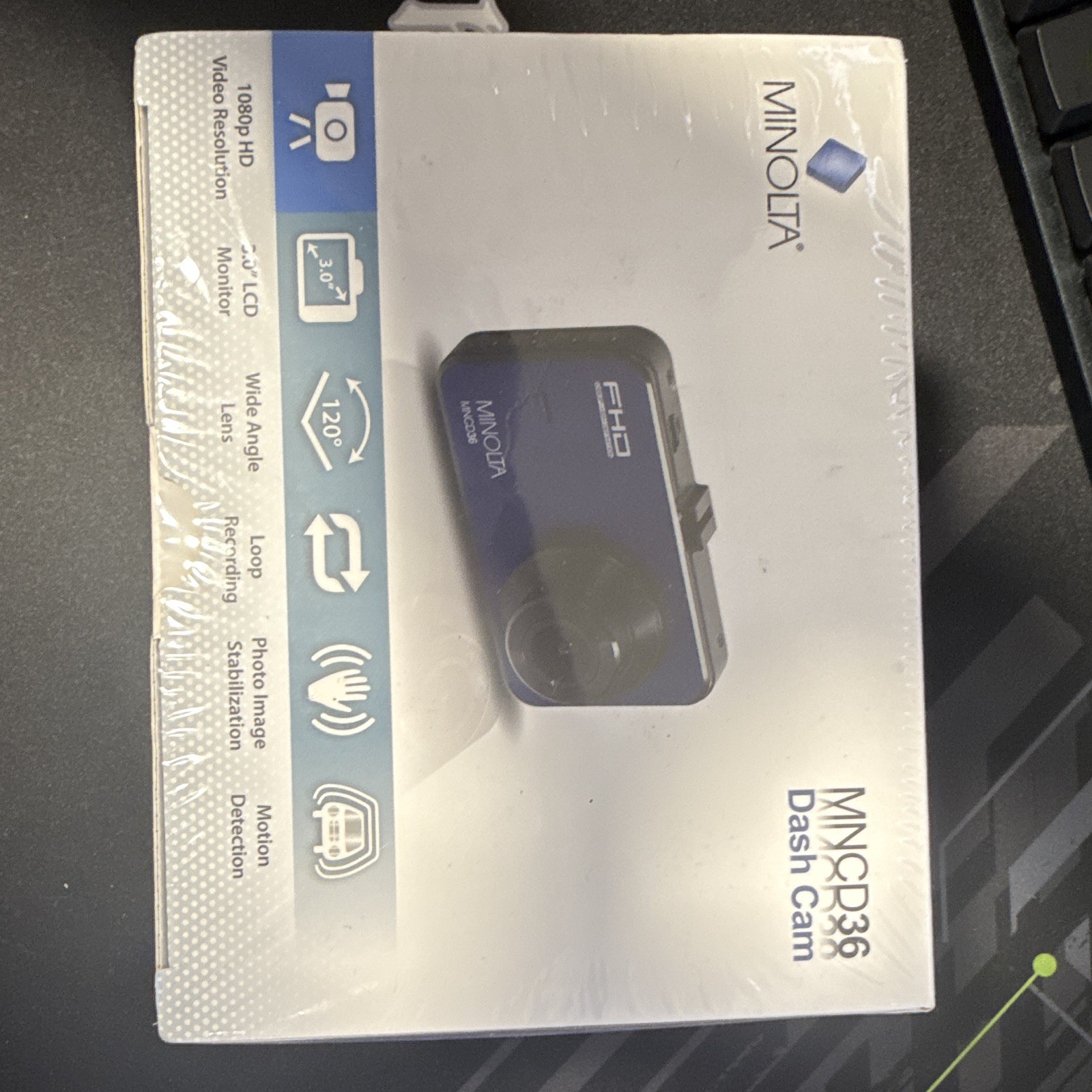 Minolta MNCD36 HD Blue Dash Cam 1080P, 3″ LCD, 16GB Memory Card