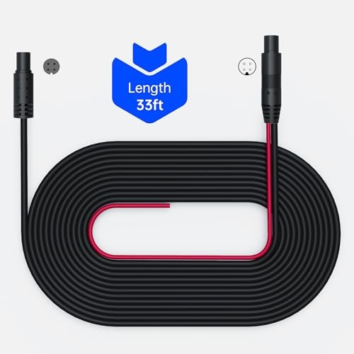 4-pin 33ft Mirror Dash Cam Rear Cam Extension Cable, Backup Camera Extension