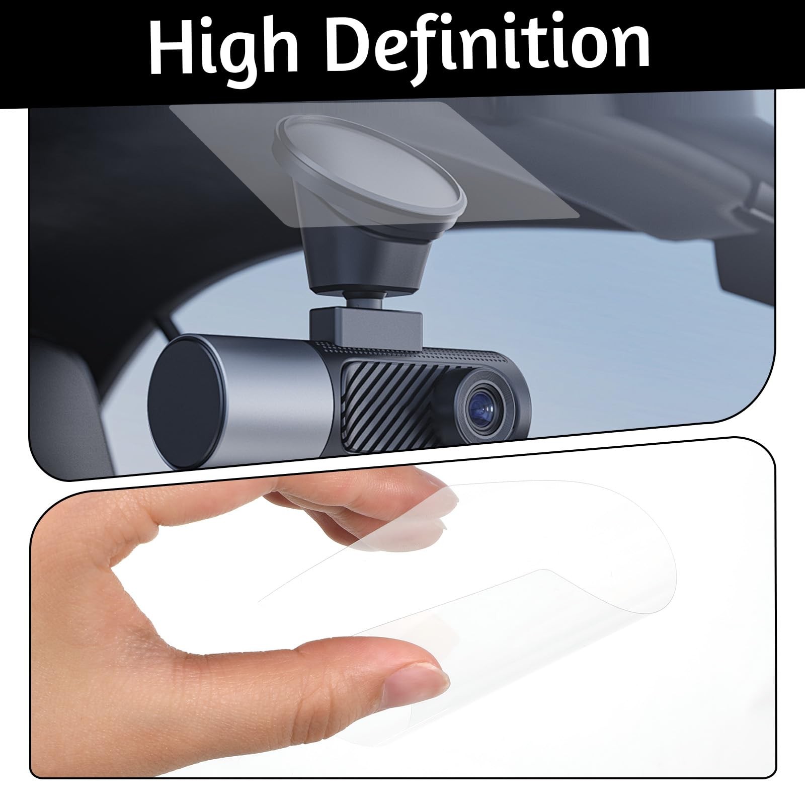 6 PCS Electrostatic Film for Dash Cam with 2 Sheets Double-Sided Adhesive Sti…