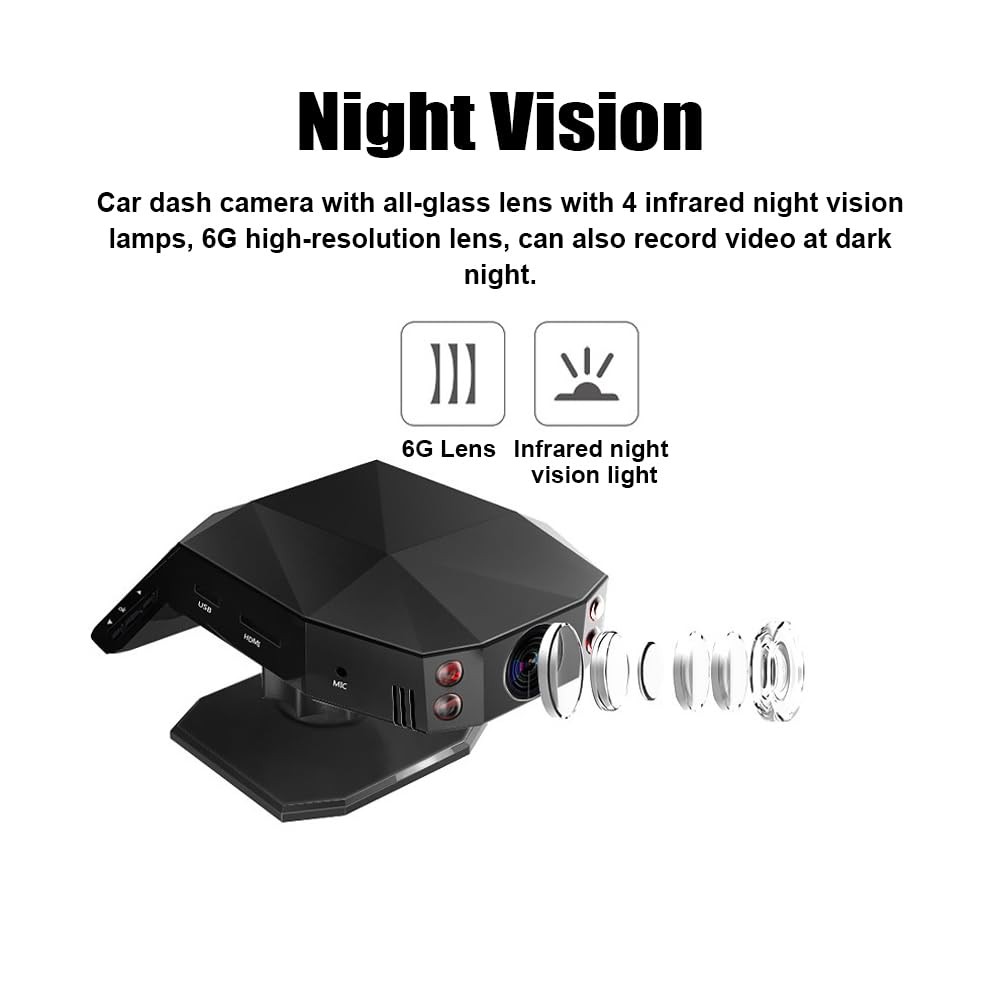Dash Cam for Cars 1080P 170° Wide Angle 2-in-1 Dashboard Camera and Aromather…
