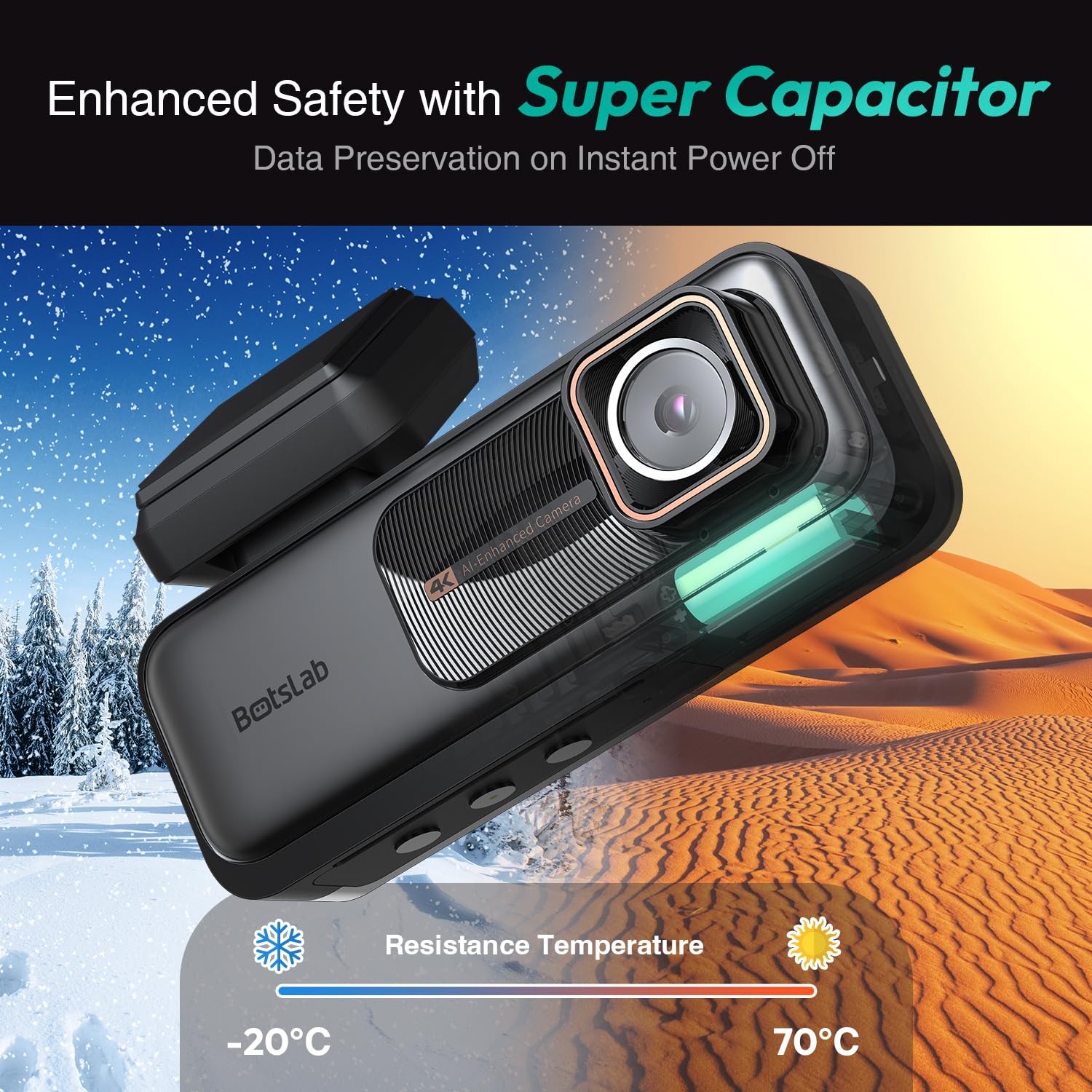 BOTSLAB 4K Dash Cam Front and Rear, 170° Ultra Wide Dashcam with ADAS, Night …