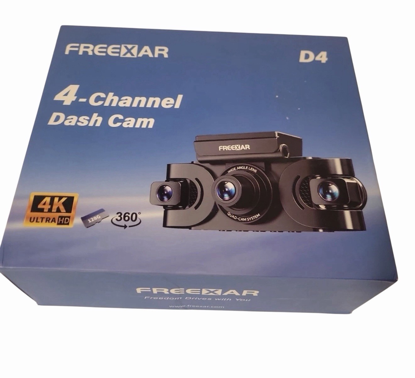 4K 360° Dash Cam, 4-Channel Dash Camera for Cars, Full Coverage Front Rear Left