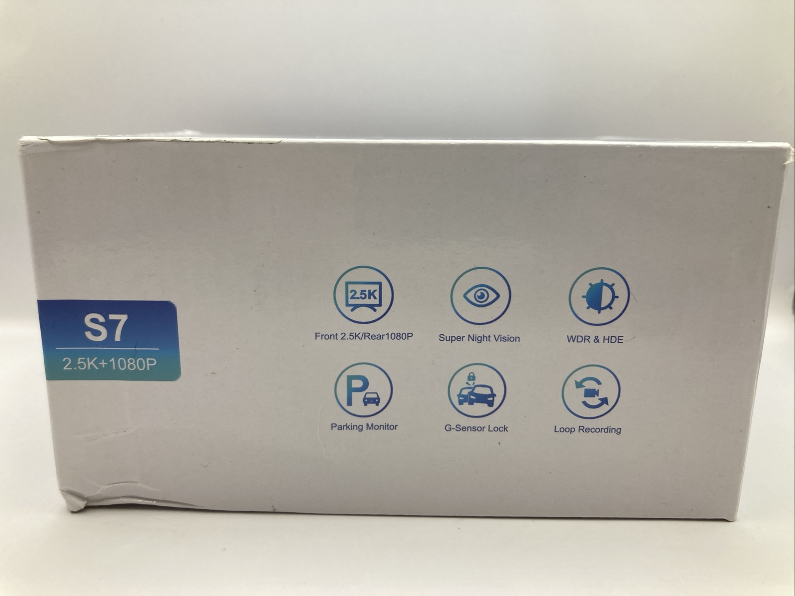 S7 2.5K Dash Cam Front and Rear,64G SD Card,1600P+1080P FHD New Box Open