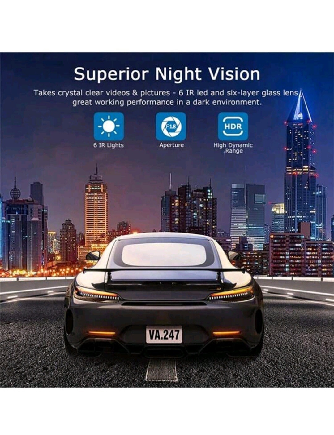 HD 1080P Car Dual Lens Dash Cam Front&Inside Video Recorder Camera G-sensor 32GB