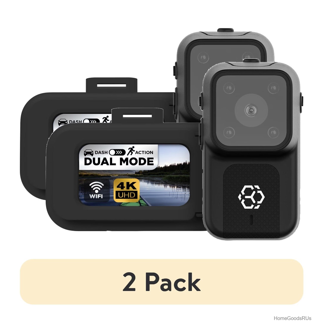 4K Mini Dash Cam Body Cam 2 in 1 WiFi GPS Stabilizer Voice Control Slow Motion