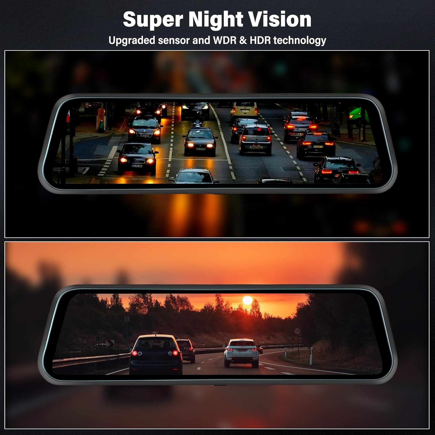 DashCam para Auto Cámara de Espejo Retrovisor 9,6-Pulgadas FULL HD Camara Coche