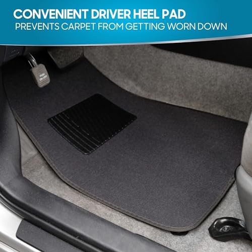 Classic Carpet Floor Mats for Car & Auto – Universal Fit -Front Charcoal Gray