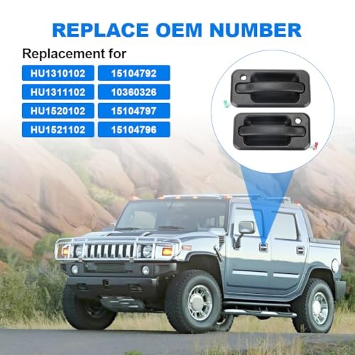 4PCS Exterior Door Handles Front Rear Left Right Exterior Door Handles