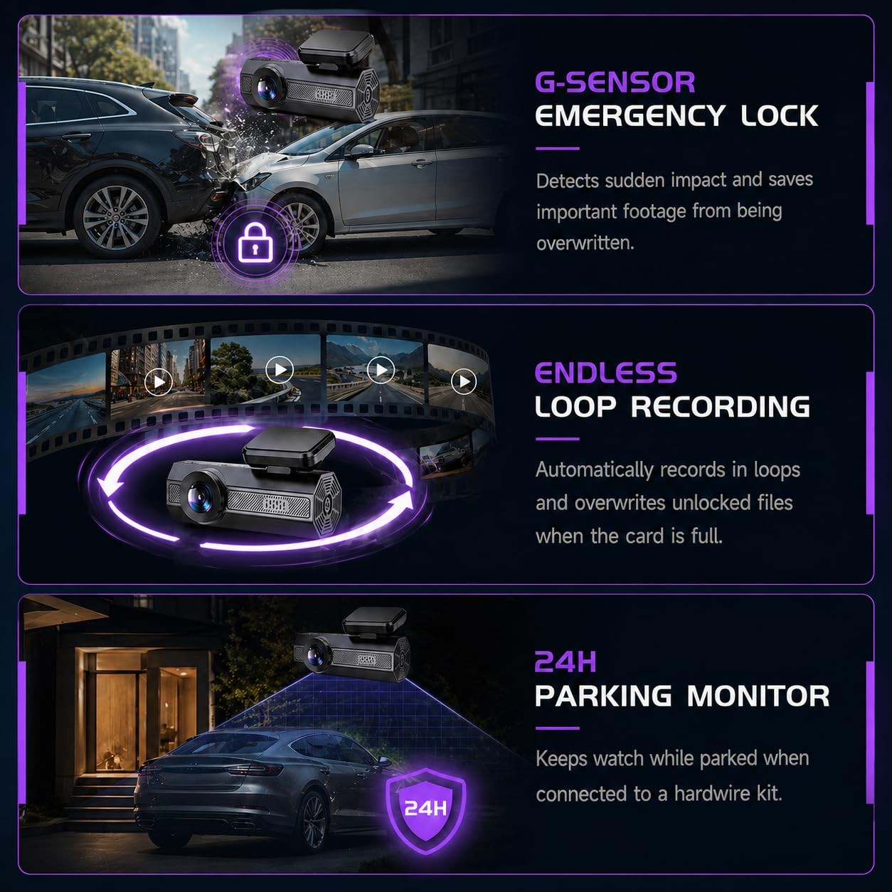 Dash Cam, 2.5K Dash Cam Front, Dash Camera for Cars, 1440P Car Dash Camera wi…