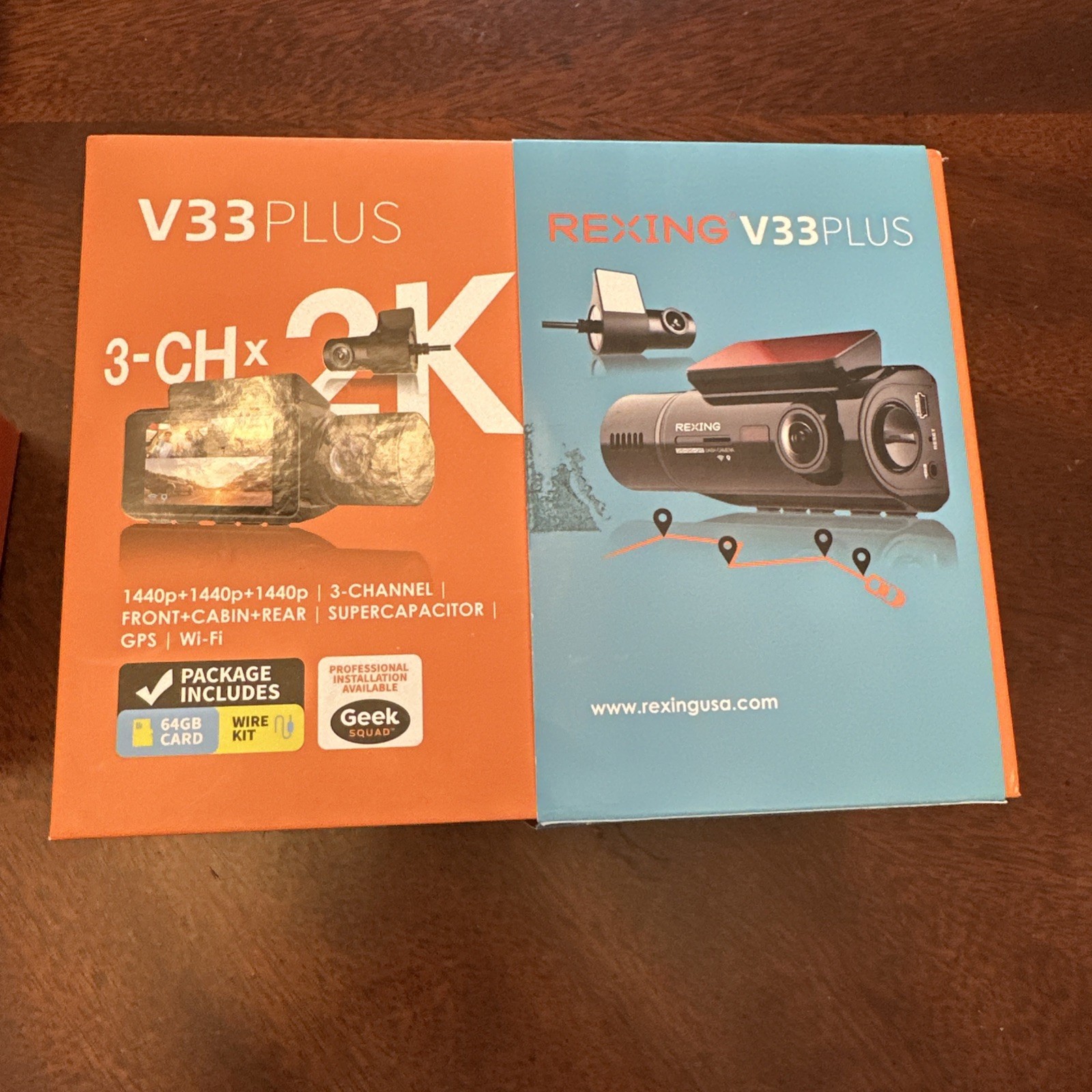 Rexing V33 3 Channel Dashcam w/ Front, Cabin and Rear Camera