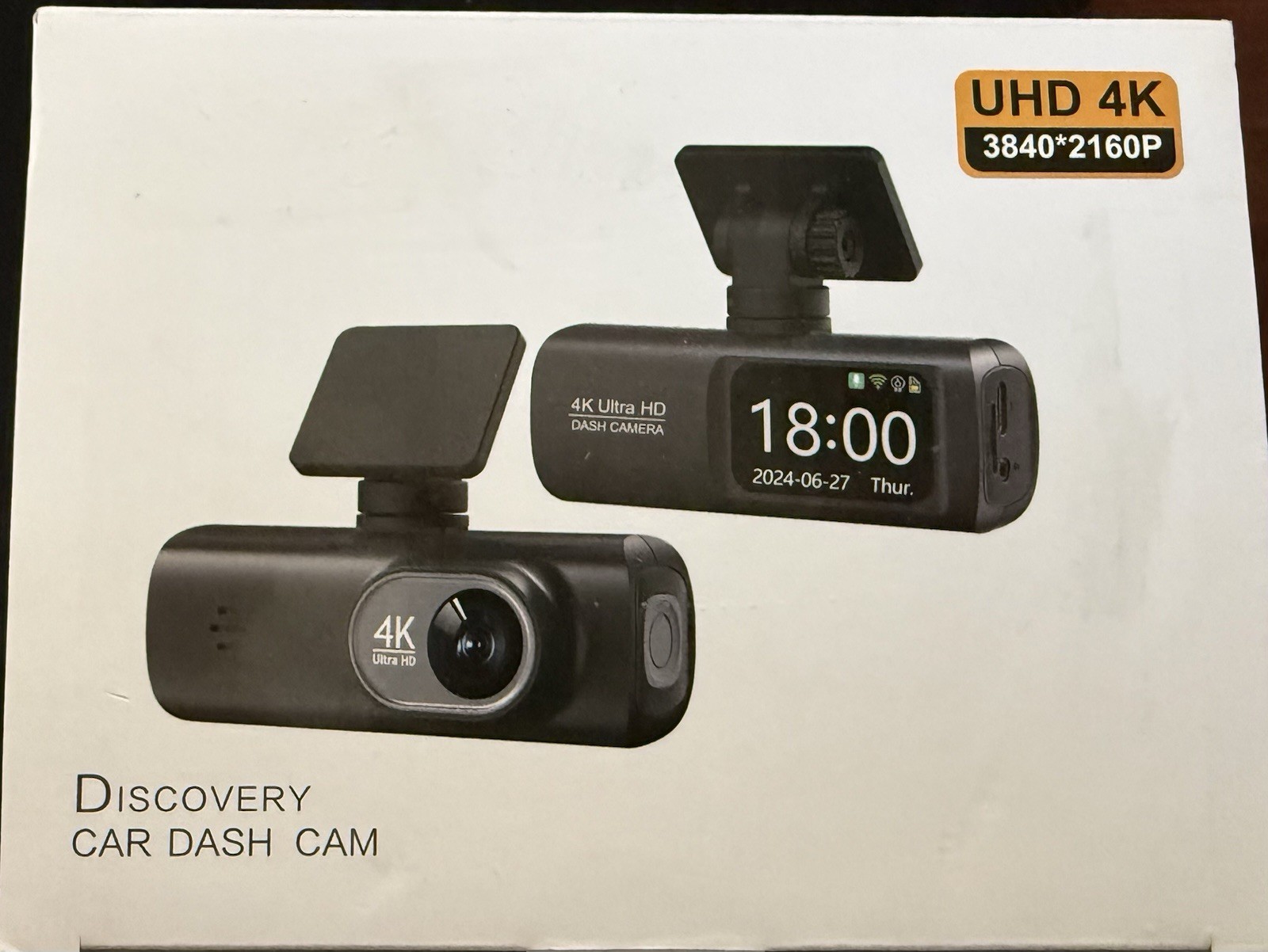 Dash Camera 4K Front and Rear Full HD for Cars, Included 64GB Card