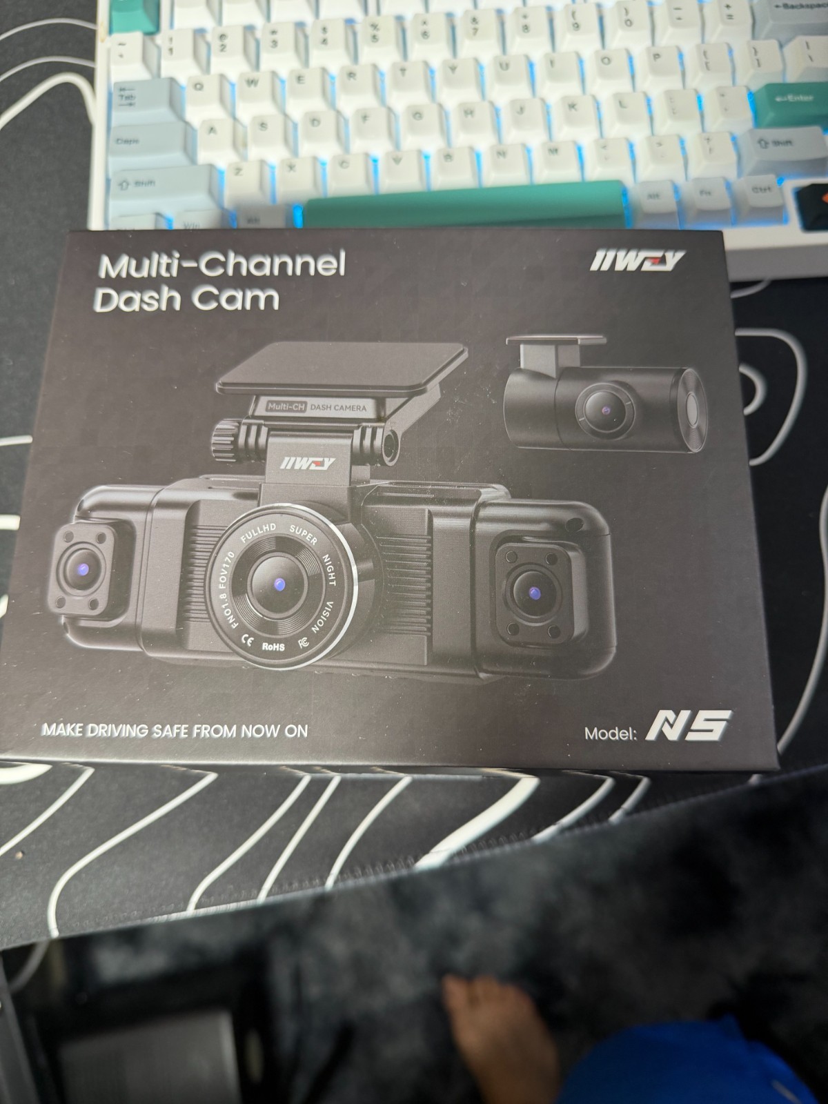 IIWEY N5 4-Channel Dash Cam 1080P Front Rear Inside WiFi GPS New