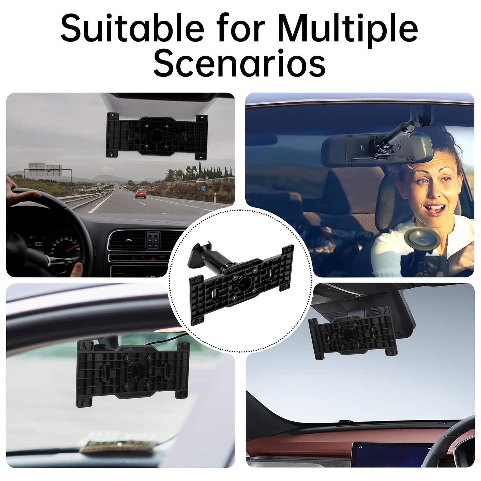 Dash Cam Mirror Mount, Rear View Mirror Dash Cam Mount Back Plate Panel Kit f…