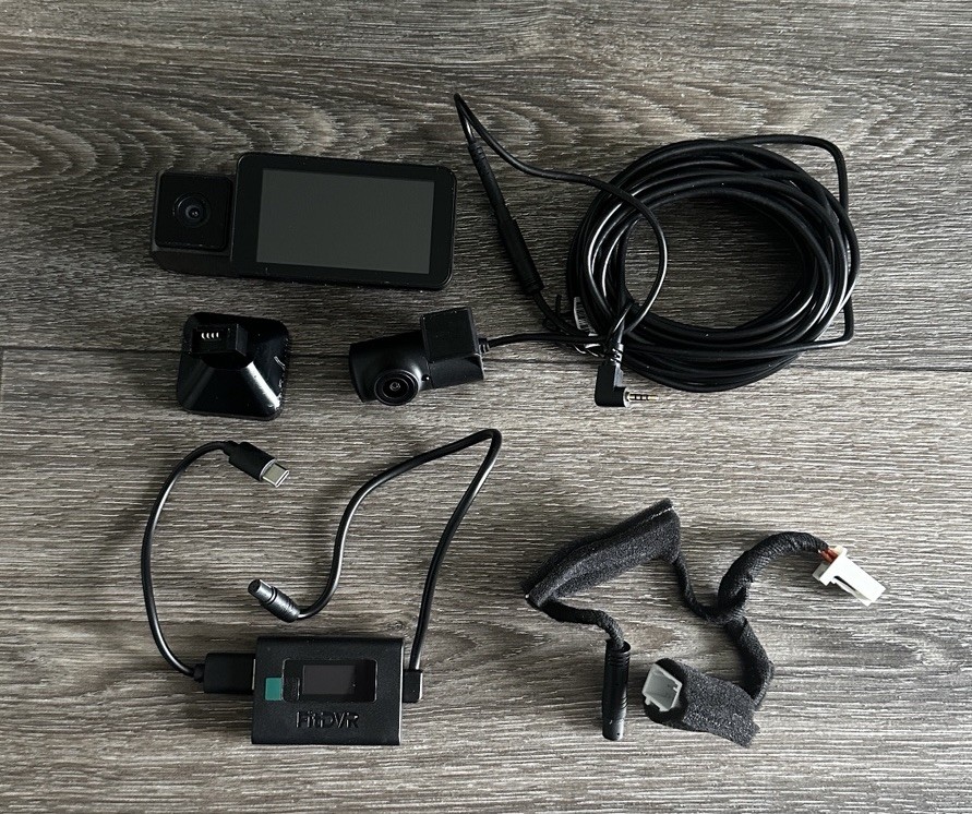 FitDVR F3 4K 3 Channel Dash Cam Front Rear Camera Toyota Adapter