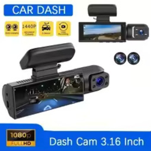Dash Cam 3.16 Inch Dual Lens Dash Cam, Front Built-in Camera G Sensor HD Night