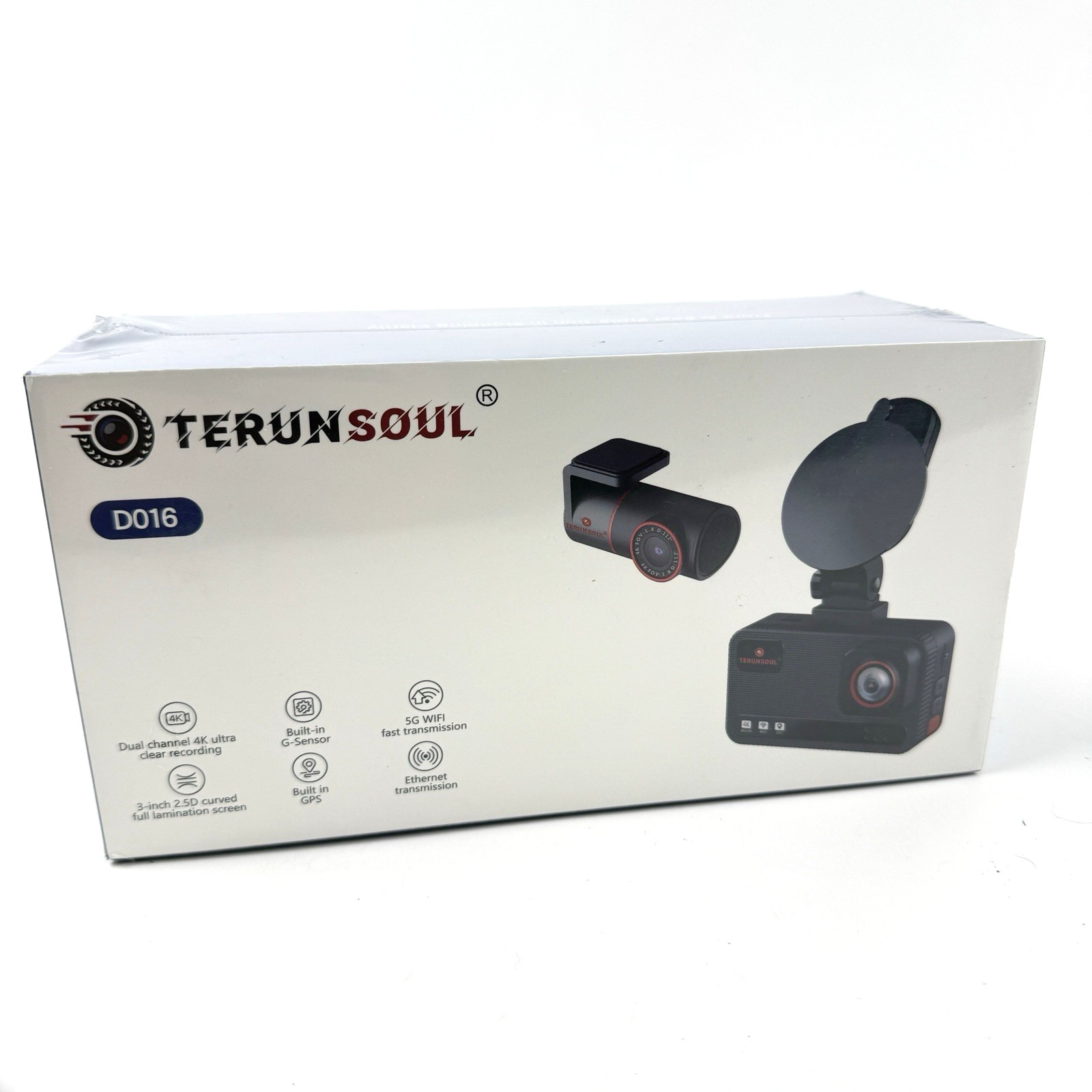 TERUNSOUL D016 4K Ultra HD Dual Dash CAM Front & Rear Wi-Fi GPS 3″ NEW SEALED