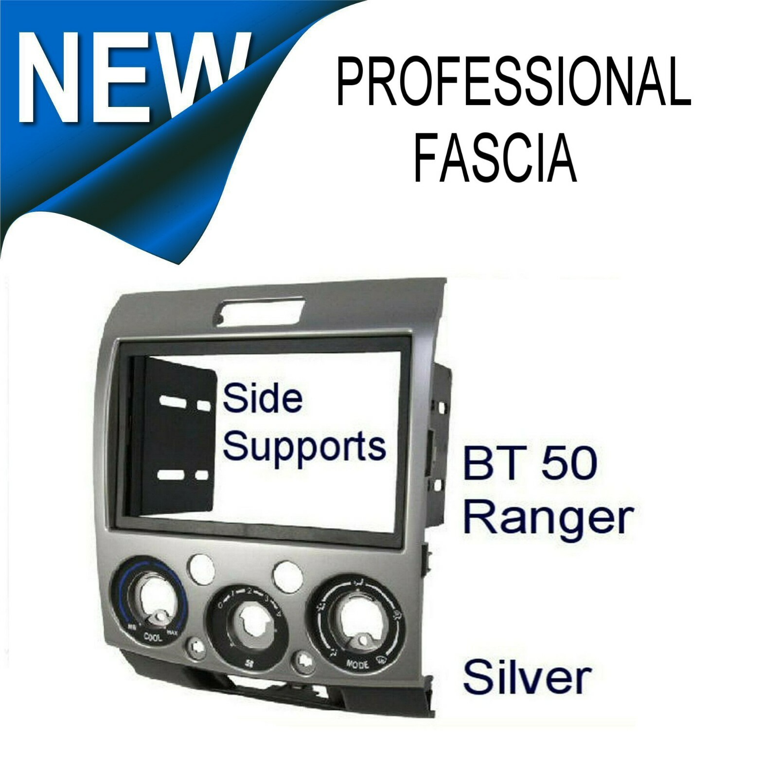 MAZDA BT-50 / FORD RANGER FASCIA – PRO SERIES WITH SIDE SUPPORT + ISO ADAPTER