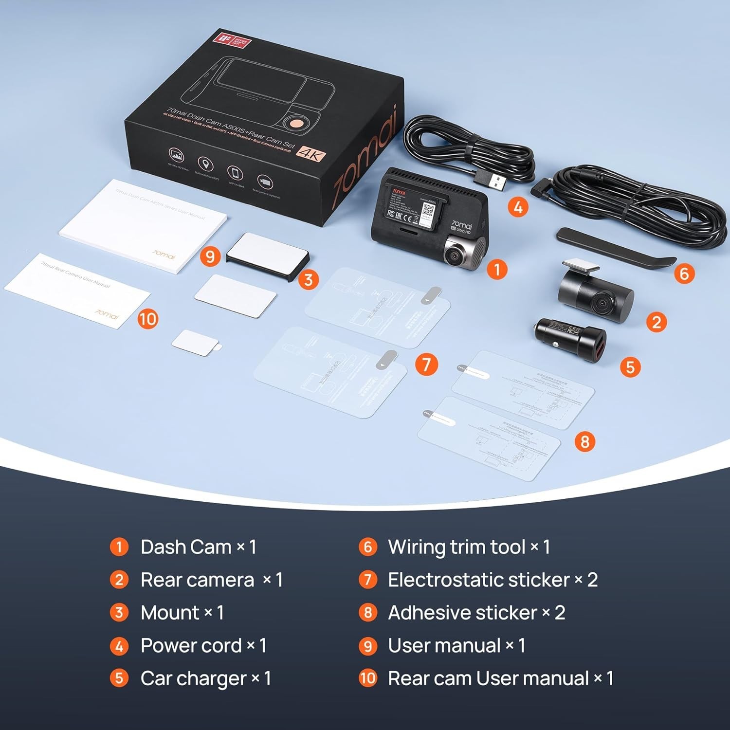 Advanced 4K Dash Cam with G-Sensor, Loop Recording & Dual Band WiFi Connectivity