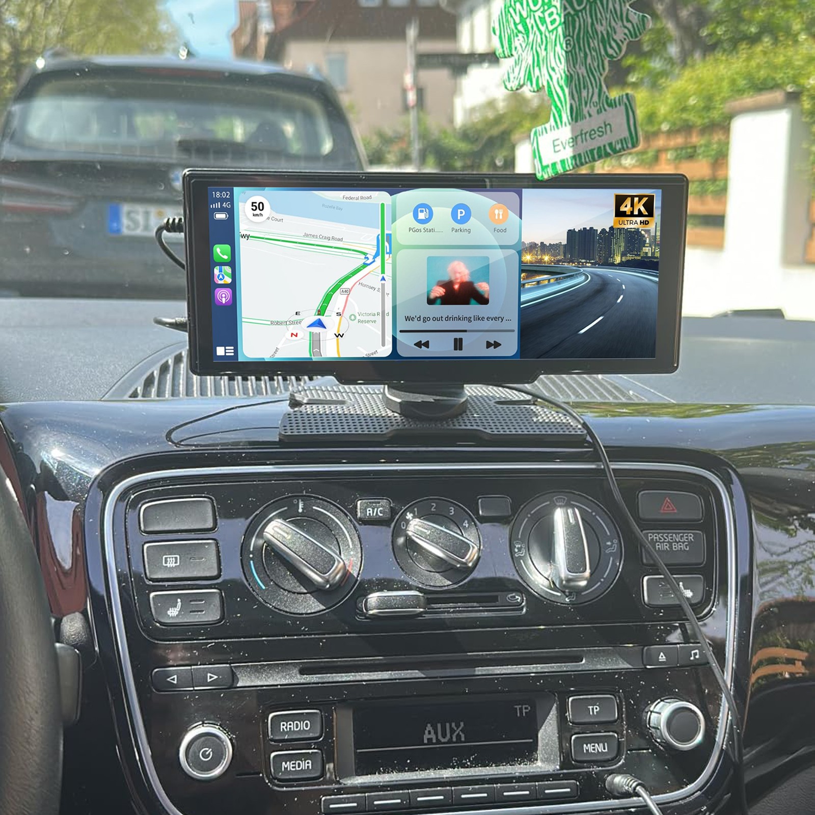8.1” Apple Carplay Screen for Car, Android Auto Portable Car Stereo GPS Navi FM