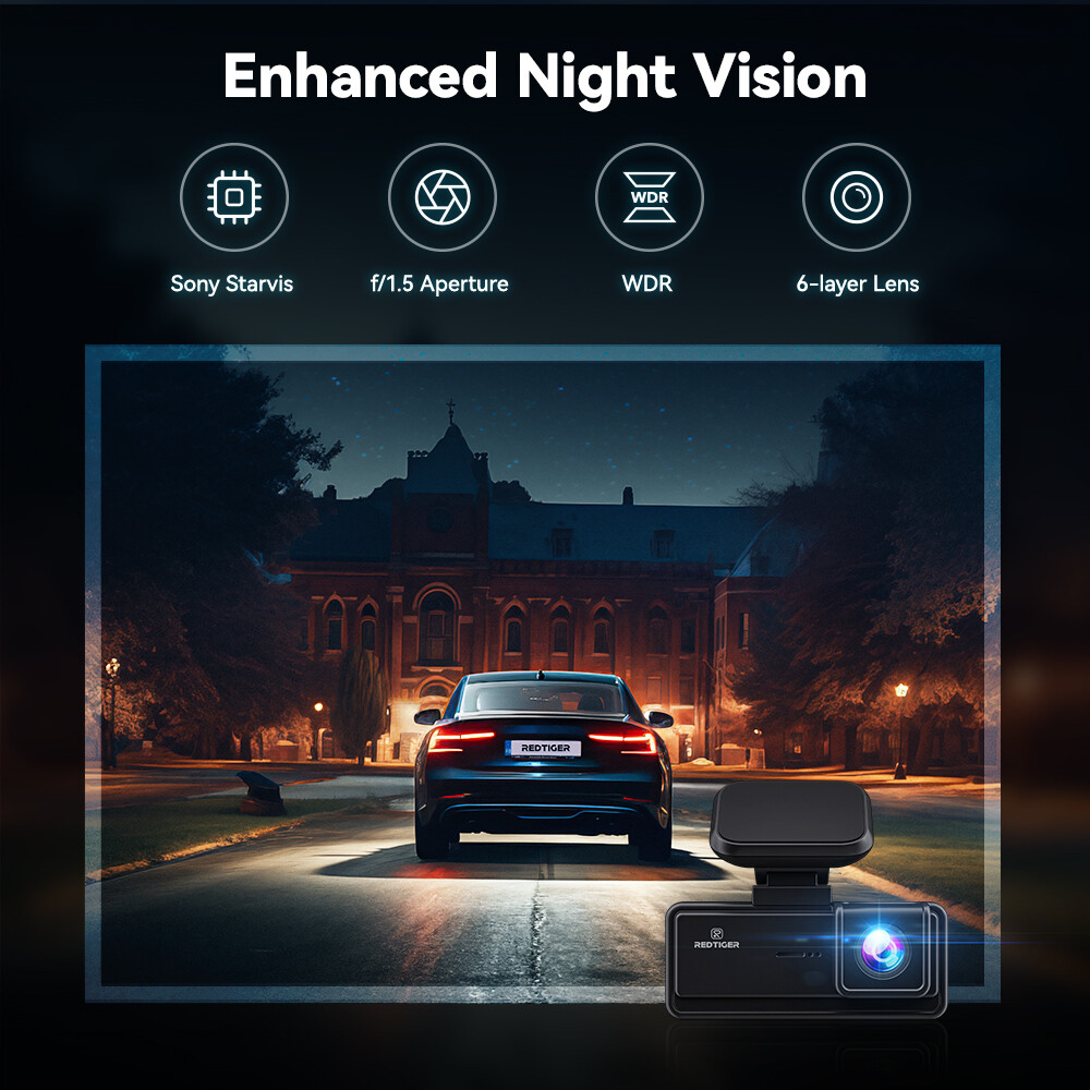 REDTIGER 4K Dash Cam Front,5G Wi-Fi,Touch Screen Dash Camera With Hardwire Kit