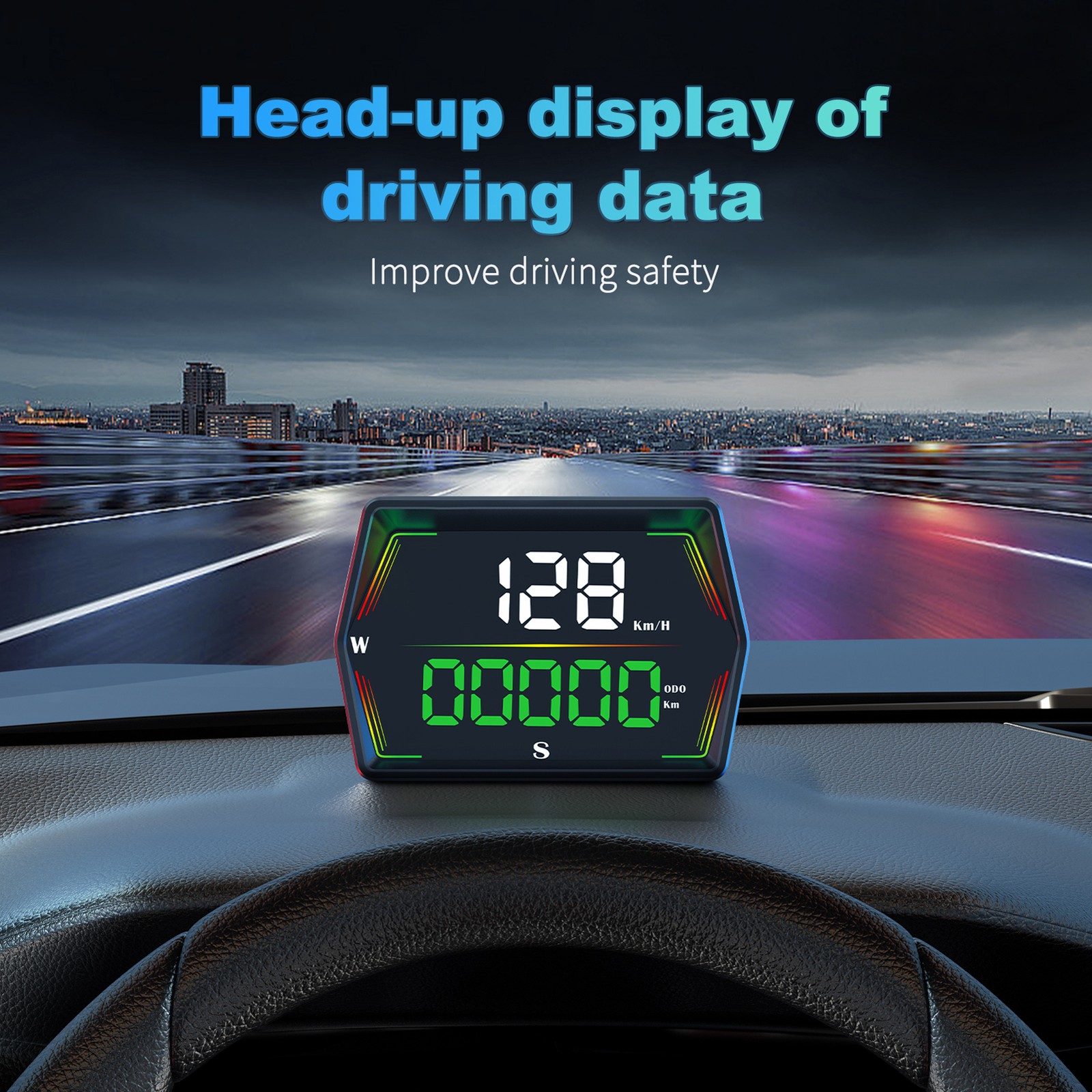 Universal Car Head-Up Display GPS Speedometer With Over-Speed And Fatigue BXVX