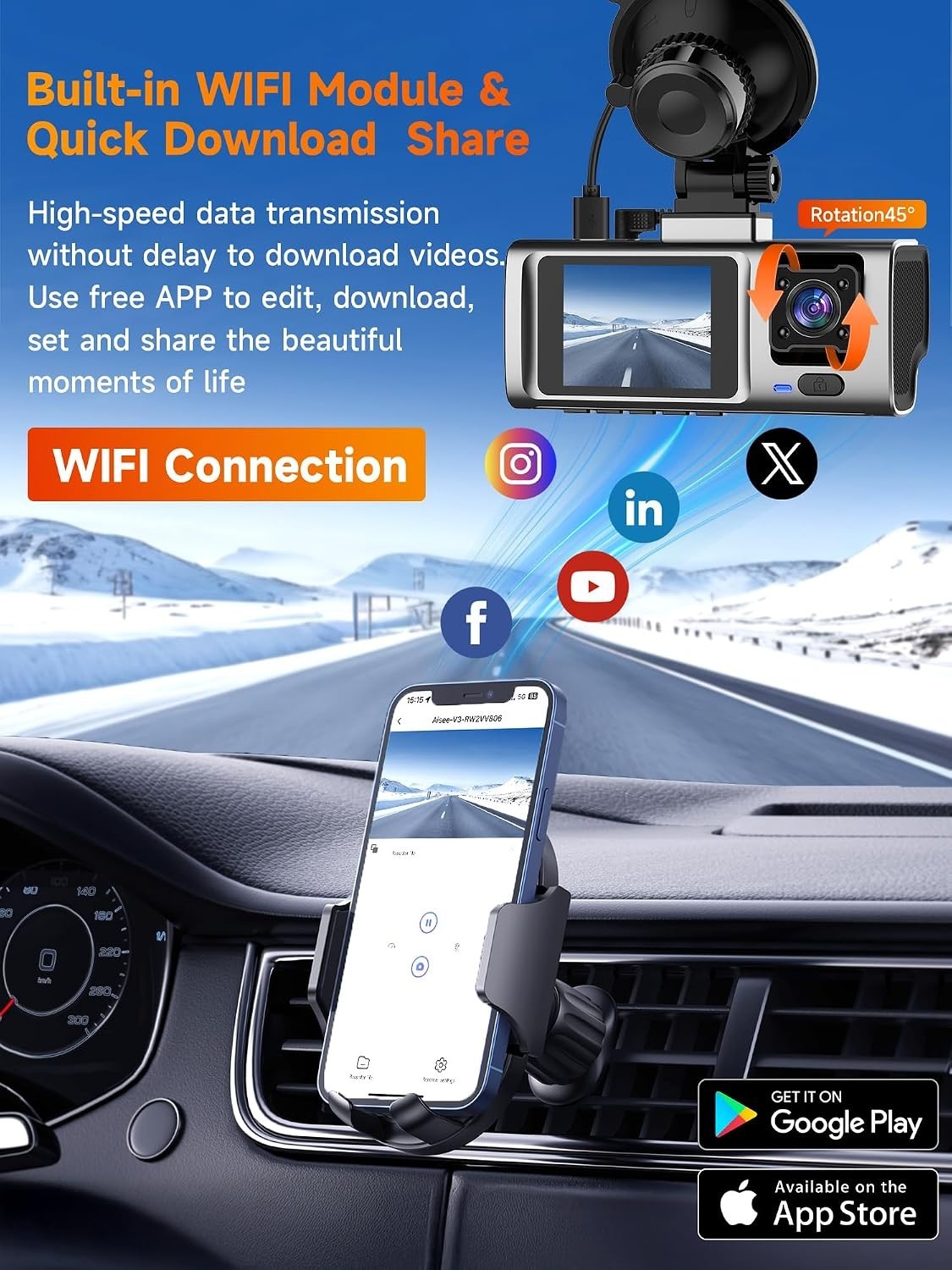 2.5K Dash Cam with G-Sensor and Night Vision – Ready for All Conditions