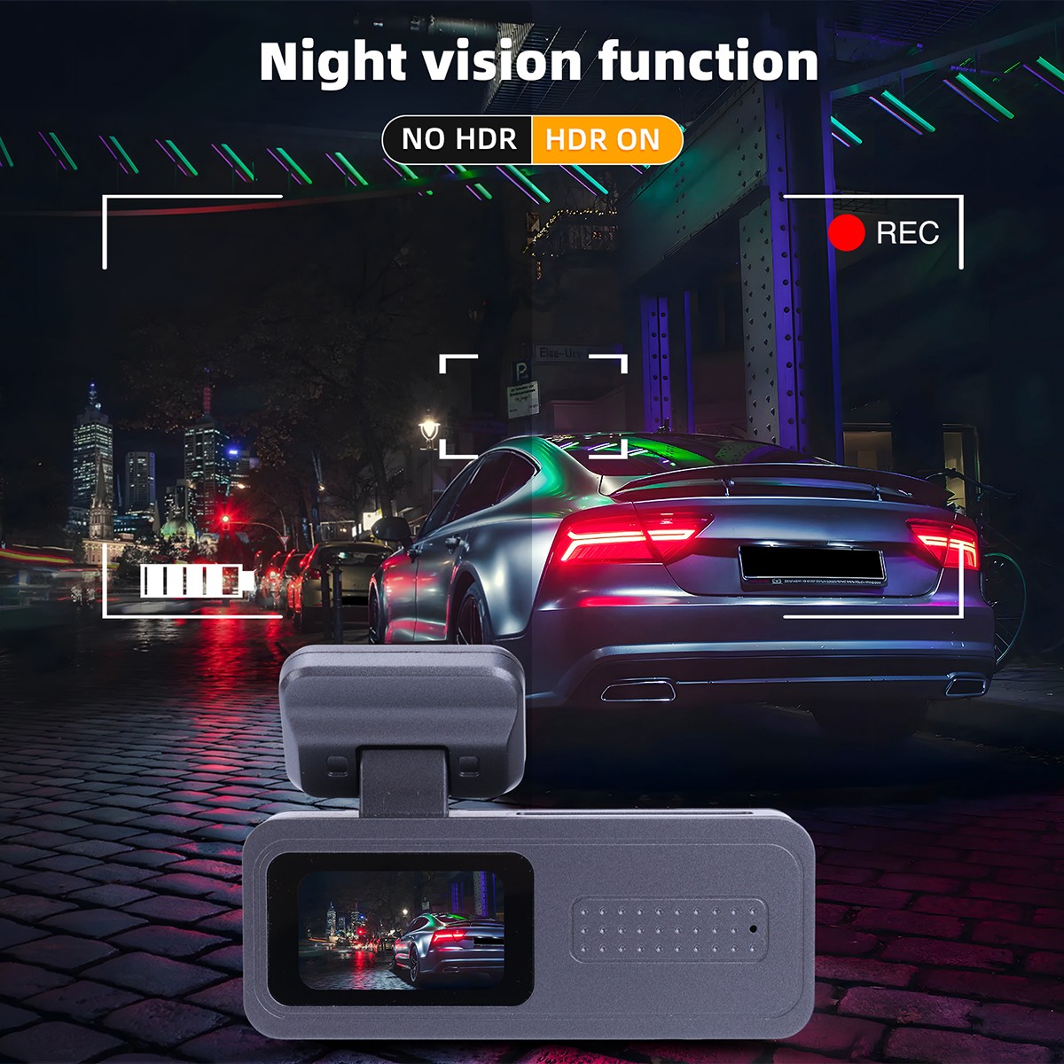 Front 1080P Dash Cam WiFi Parking Monitor Night Vision Loop Recording + G-sensor