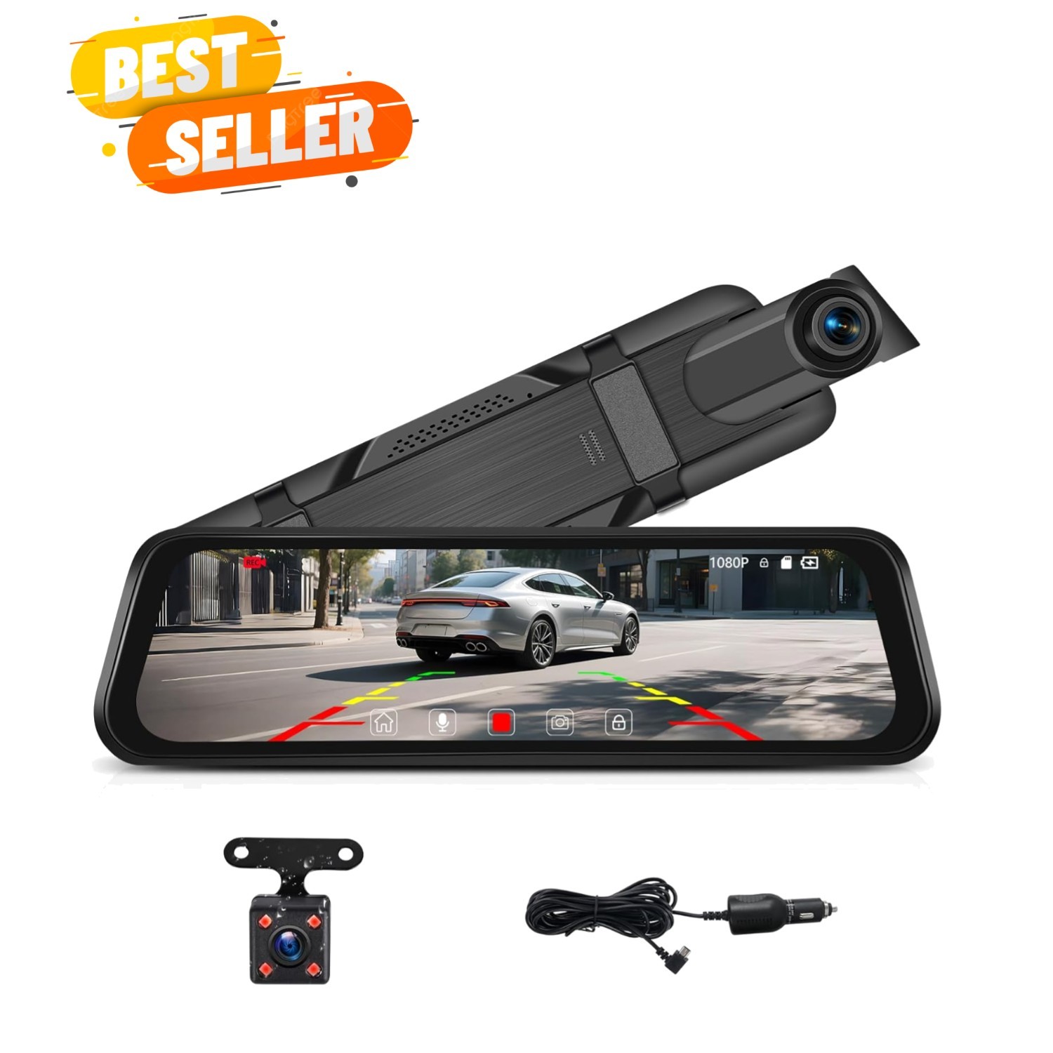 Advanced 9.66″ Touch Screen Dash Camera with Loop Recording & Wide Angle View