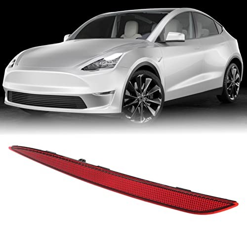 Red Lens Car Tail Reflector Light, Left Rear Bumper Reflector for Model Y 2020