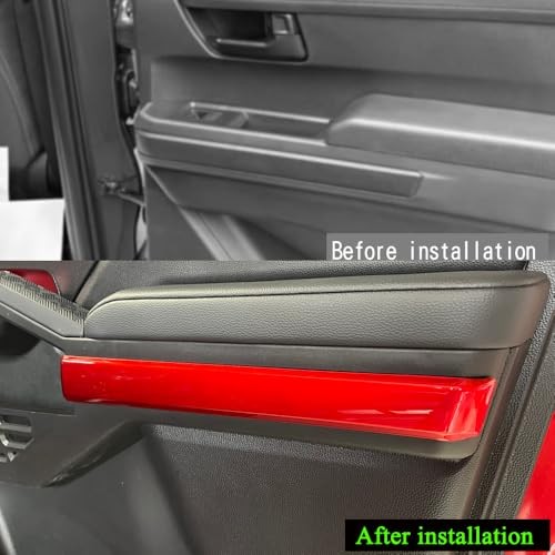 Door Strip Trims For Toyota Tacoma 2024 2025 4Pcs Door Strip Trims Dark Red