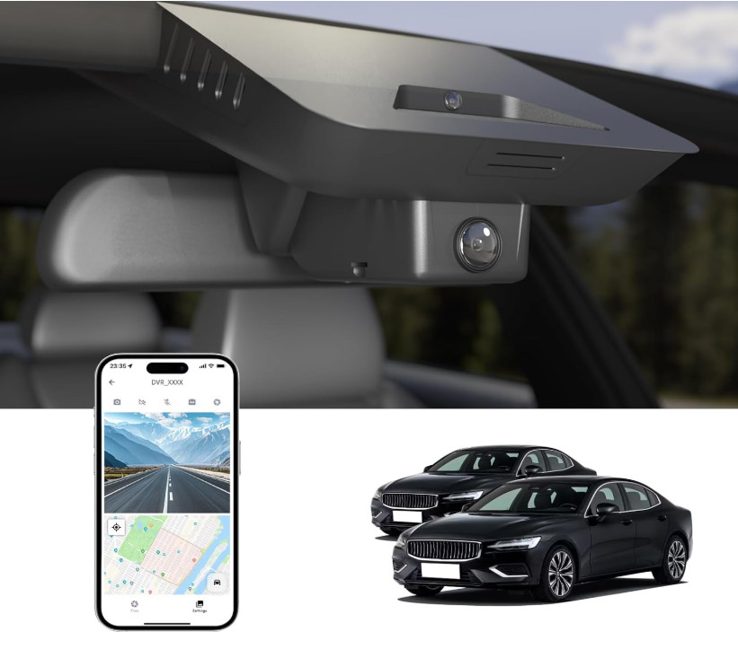 Front 4K Dash Cam for Volvo S60 V60 2023 2024 2025 B5 B6 T5 T8,OEM-Style, Loop R