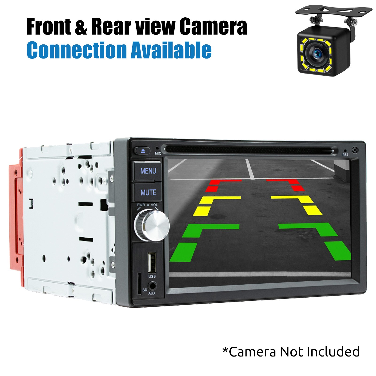 6.2″ 2DIN Car Stereo Apple Carplay Android Auto DVD Bluetooth Radio FM/AM/RDS/TF