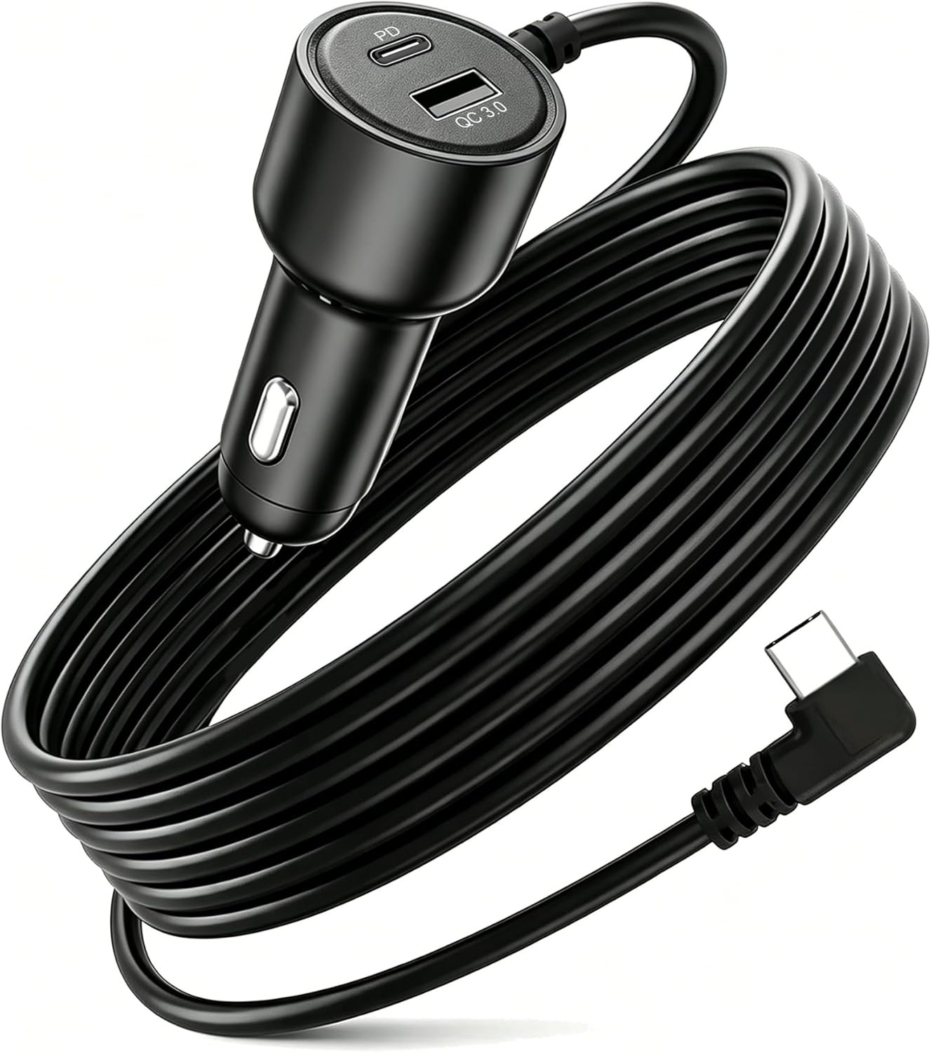 Dash Cam Power Cord USB C – 11.5FT Dashcam Power Adapter with Dual Ports Fast Ch