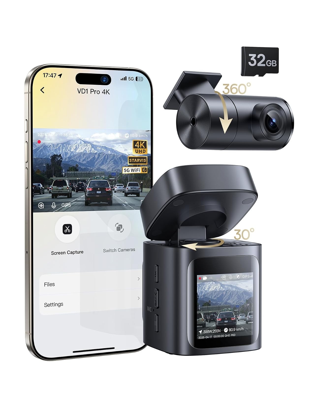 Baseus Dash Cam VD1 Pro 4K Solar GPS