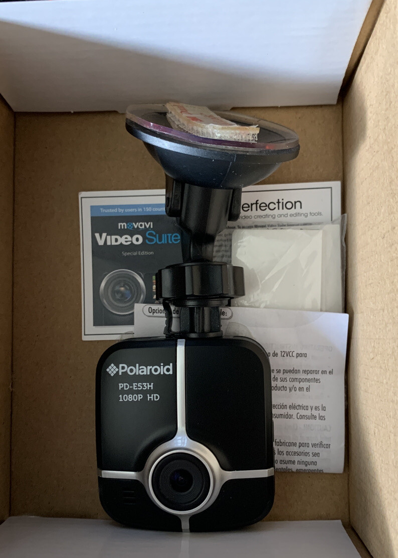 Black Polaroid PD-E53H 1080p HD DashCam w/ 2″ LED Screen – 16G MicroSD Included!