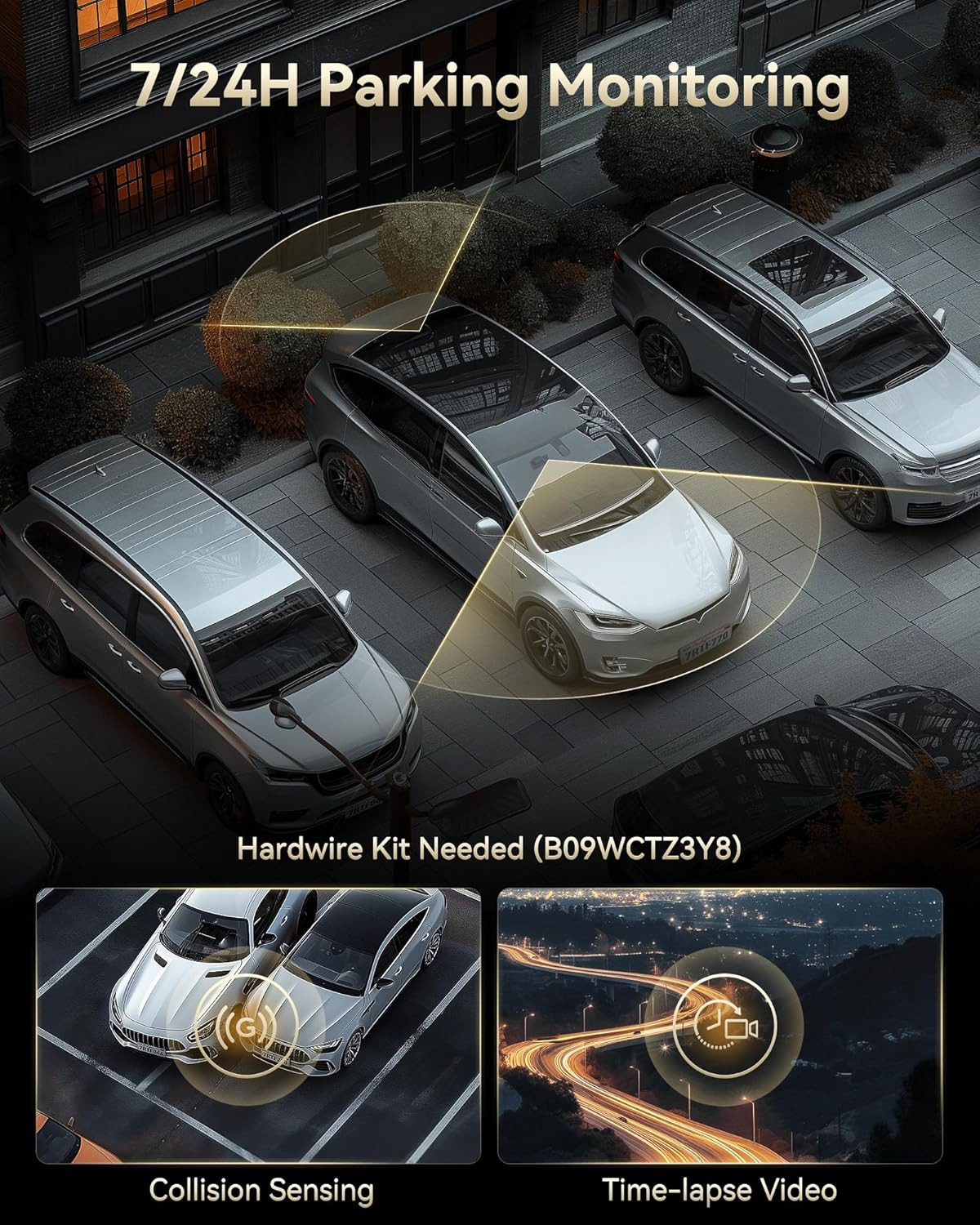F77 4K+4K Front and Rear Dash Cam with HDR, Dual STARVIS 2 IMX678 Sensor, Voice