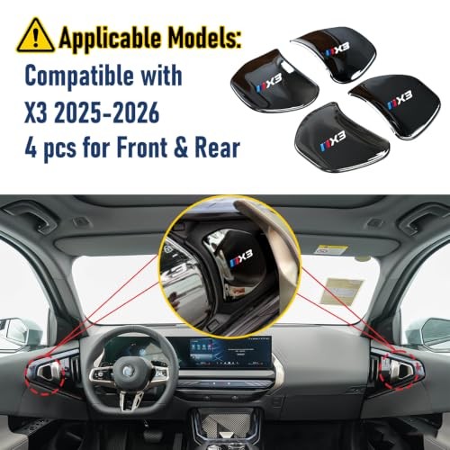 Car Inner Door Handle Panel Covers for BMW X3 2025-2026 X3 Titanium Black