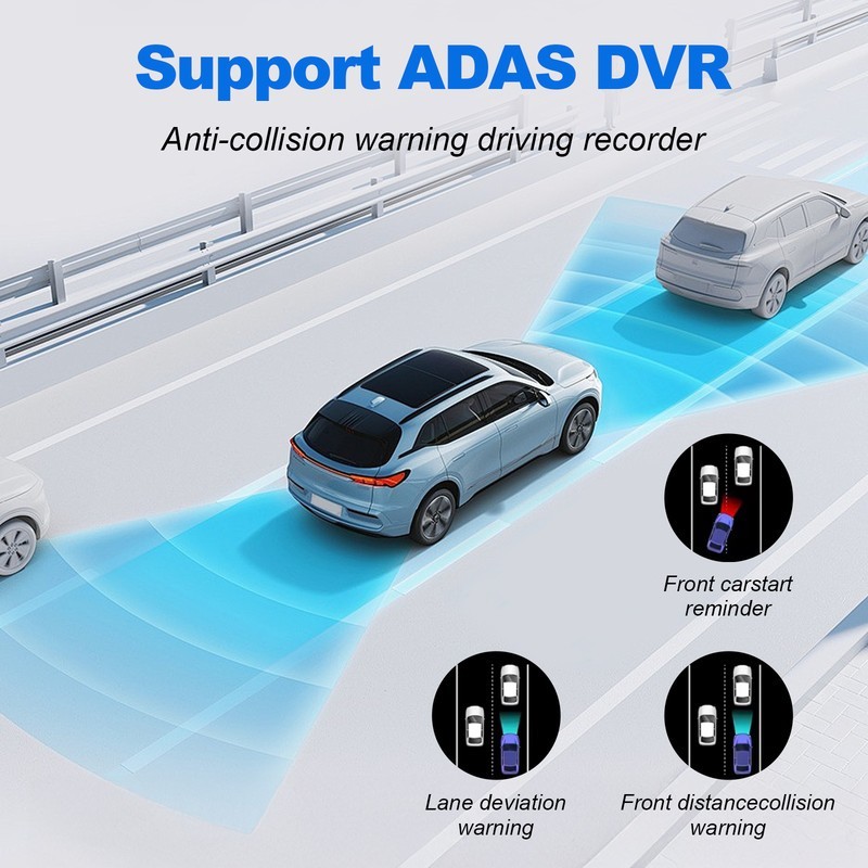 Dash Cam 4k Front Rear Car Cameras 3.69″ Touch Screen Car DVR Built-in GPS ADAS
