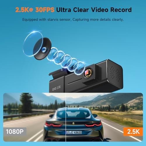 VEEMENT 2.5K 1440P WIFI DASH CAMERA CARS APP NIGHT VISION 24HR – BLACK