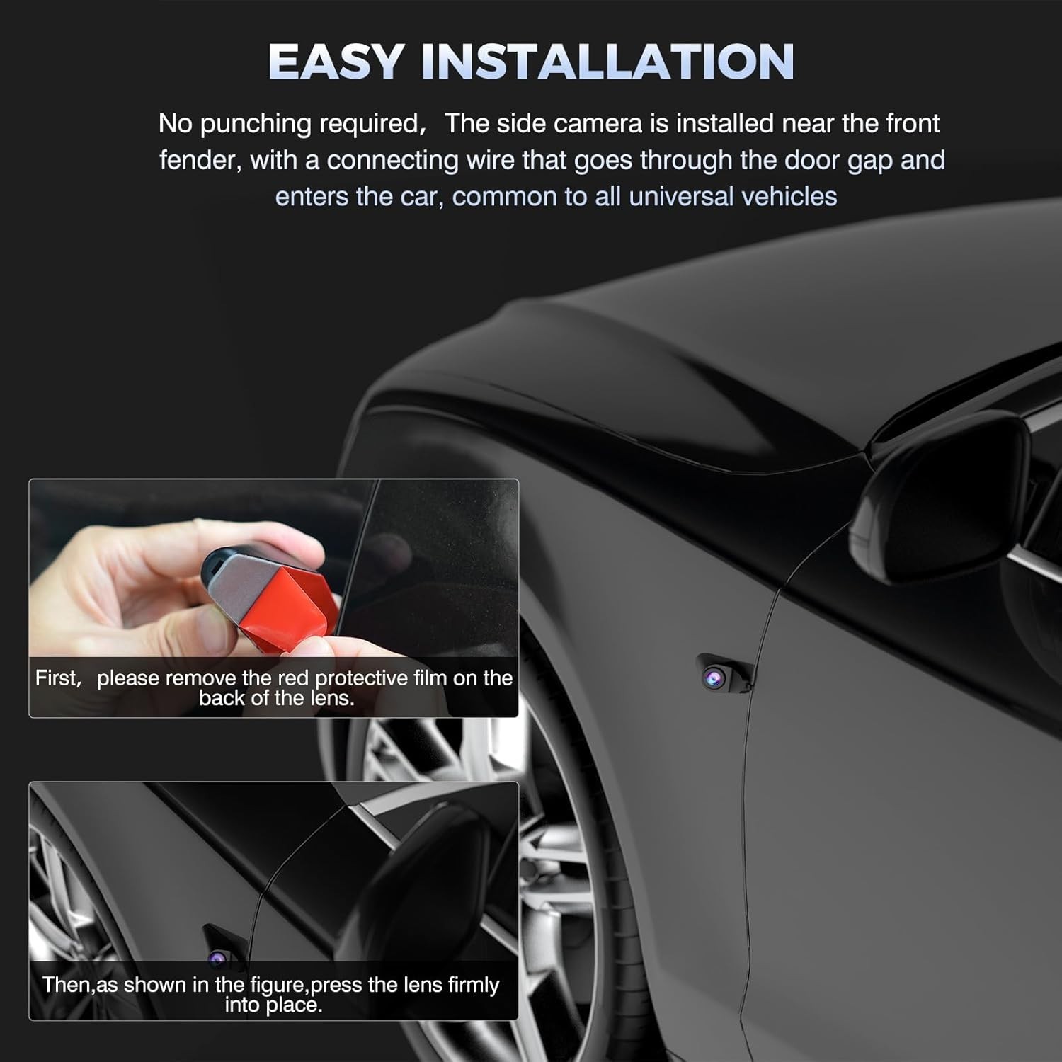 Front & Rear Mirror Dash Cam, Night Vision, Parking Monitor