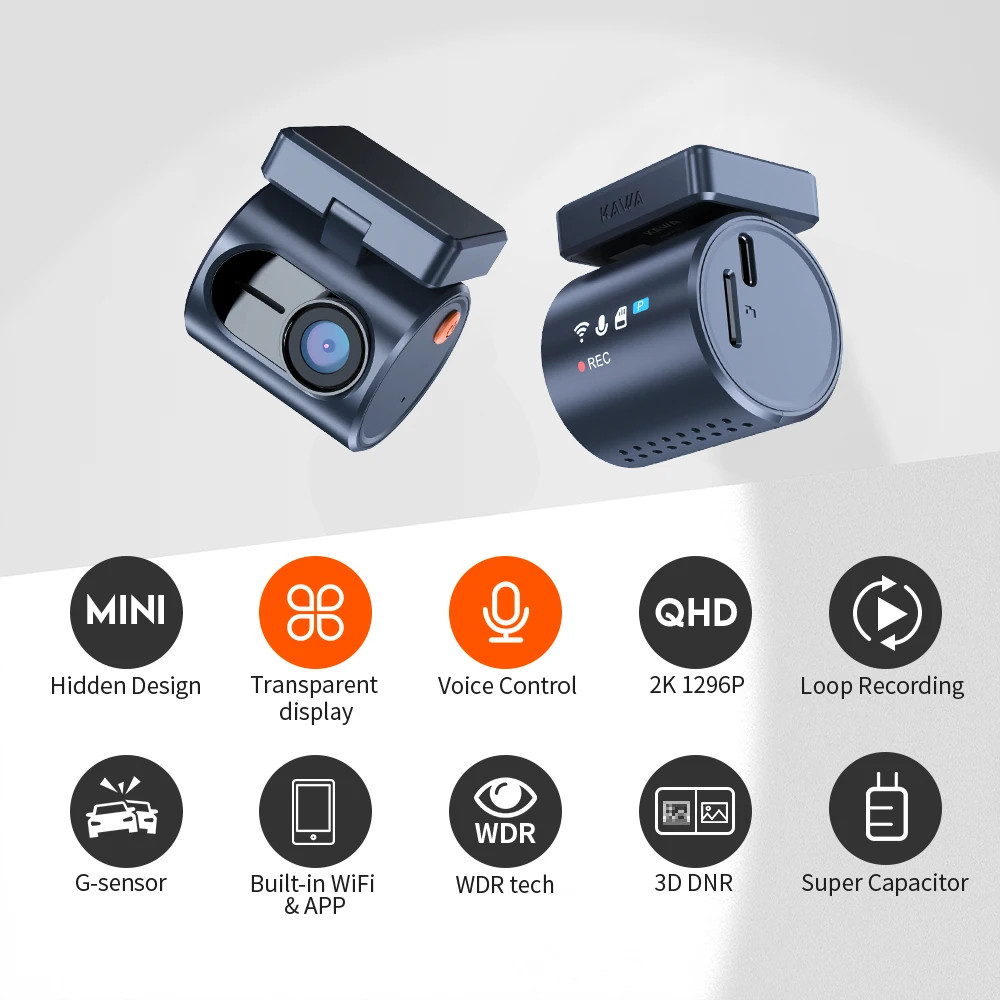 2K MINI 3 Pro Cameras for Car DVR Tiny Dash Cam 24 Parking Auto Video Recorder