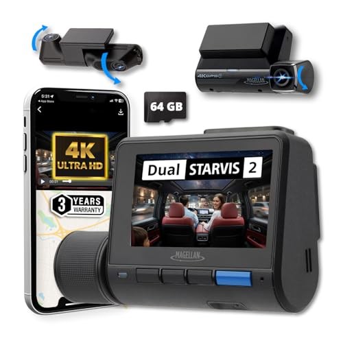 DR50 3 Channel Dash Cam, 4K+2K Front Cabin Rear, Night Vision, Wide-Angle